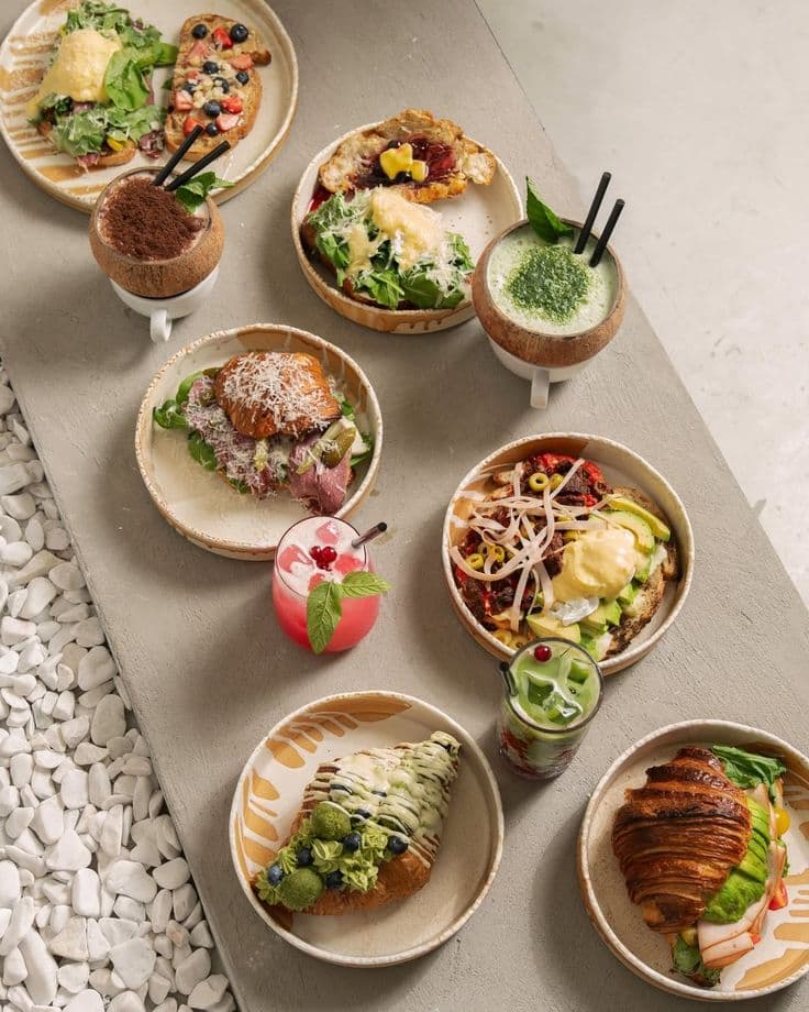 A spread of freshly prepared dishes